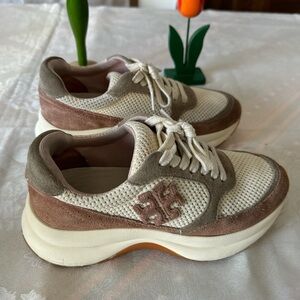 Tory Burch pink and white sneakers